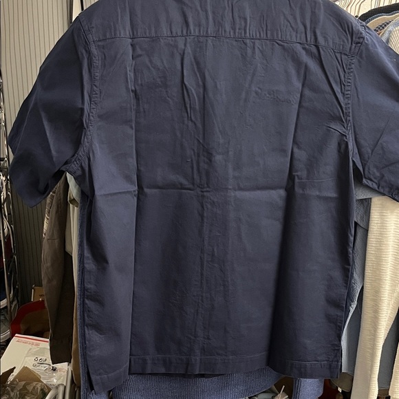 Service Works Men's Navy Blue Embroidered Casual Camp Shirt - Picture 8 of 8